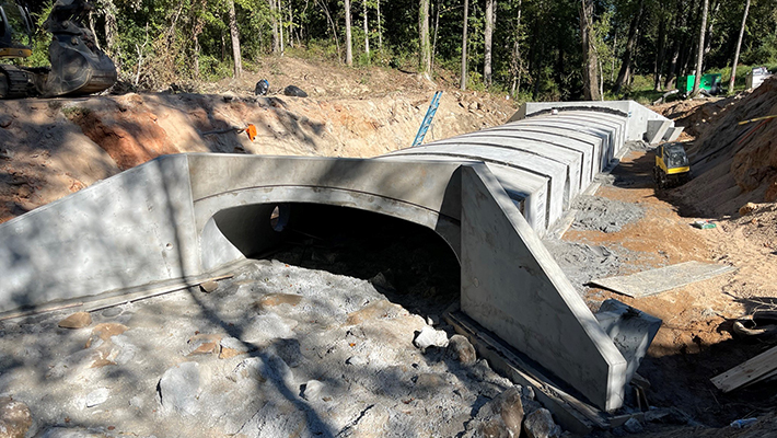 Post-construction view of the new Flat Shoals Road culvert